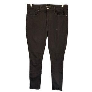 T10 Levi's 721 High Rise Skinny‎ Black Stretch Jeans Women's Size 33
